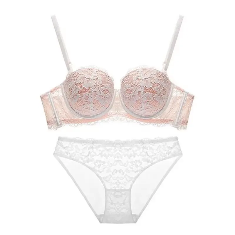 

Sexy Lace Bra Women 1/2 Cup Underwire Bras Ladies Push Up Underwear Trendy Floral Brassiere Female Comfortable Intimates Suit