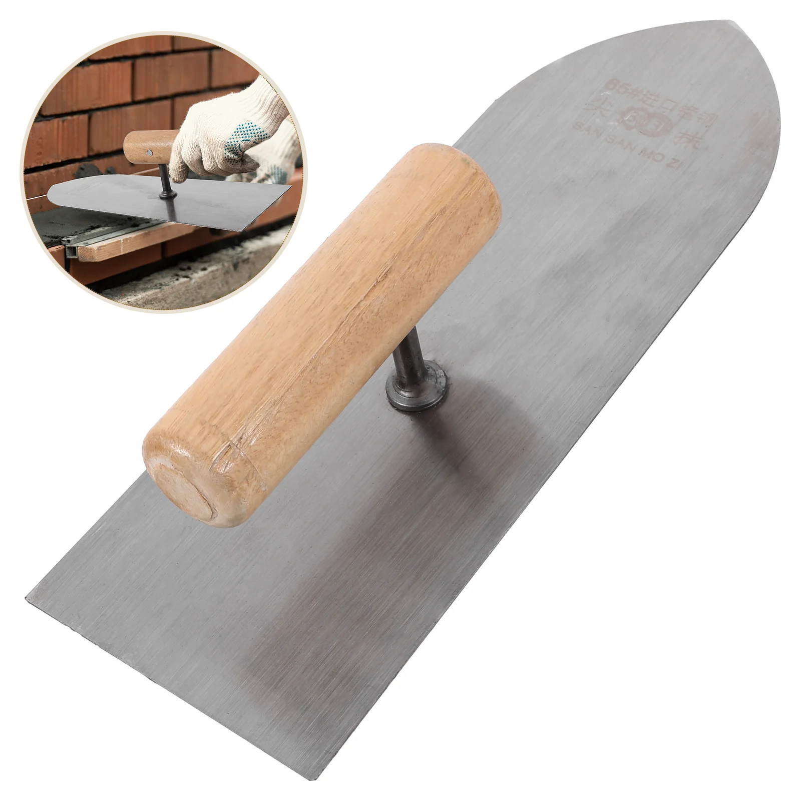 

Stainless Steel Plastering Trowel Wall Smoothing Tool Cement Concrete Finishing Tool Portable Drywall Mud Trowel Wooden