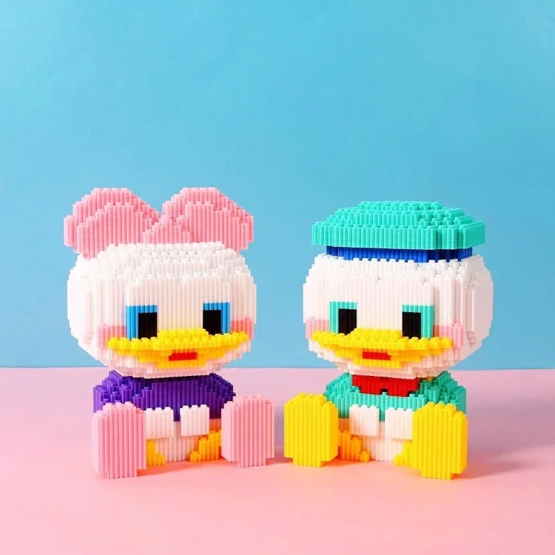 Décennie s de construction de la série Donald Duck, assemblage de petits jouets pour parents et enfants, cadeau d'ornement masculin et féminin, mignon