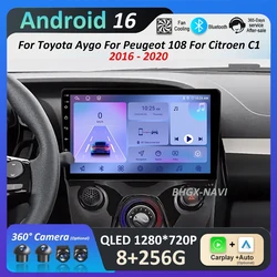 for Toyota Aygo for Peugeot 108 for Citroen C1 2016 - 2020 Android OS Car Radio Multimedia Video Player 4G BT GPS Navi WiFi