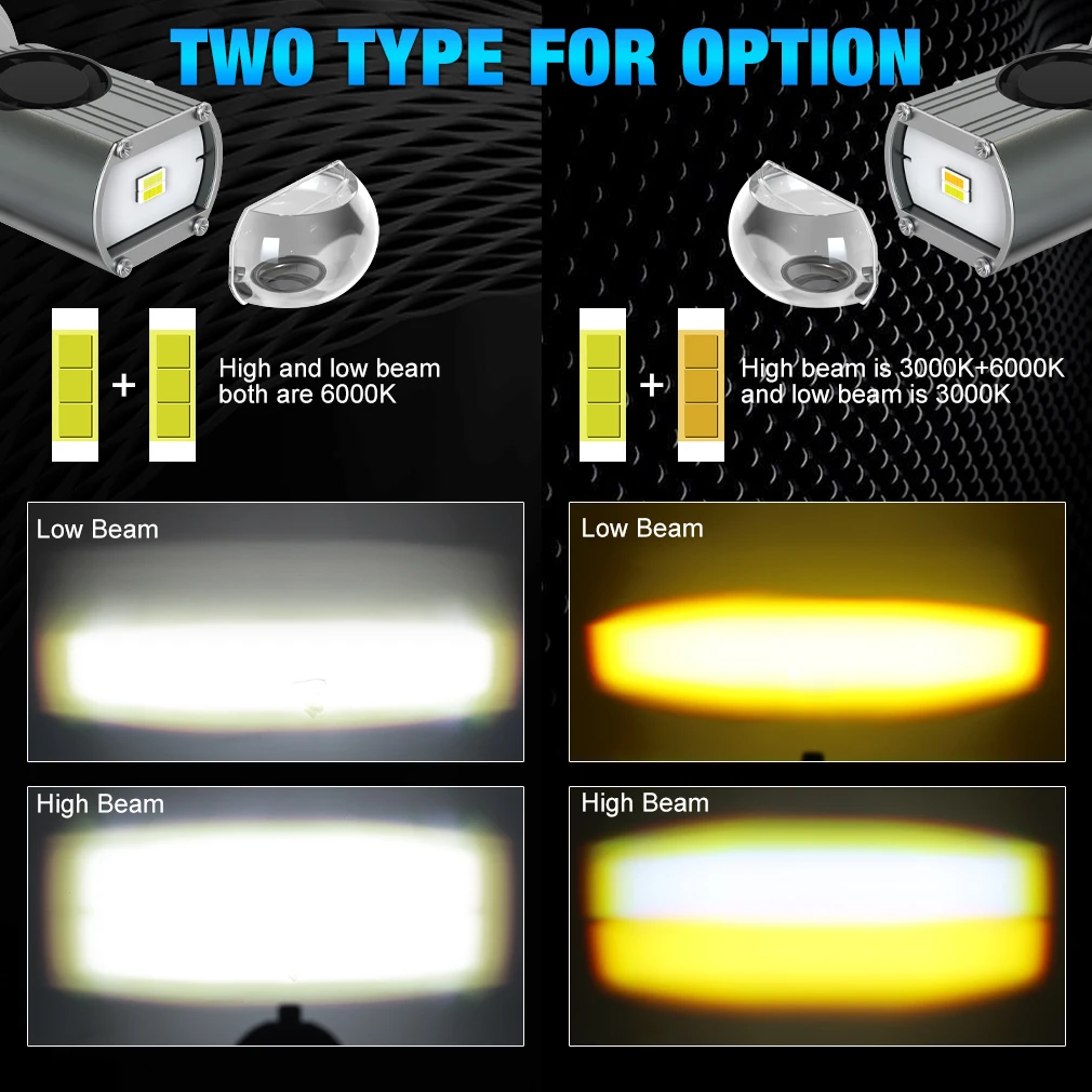 XSTORM H4 LED Projector Lens Headlight Bulbs 12000LM 6000K BA20D Motorcycle Lights 3570 Chips Headlamp Fog Light With Fan