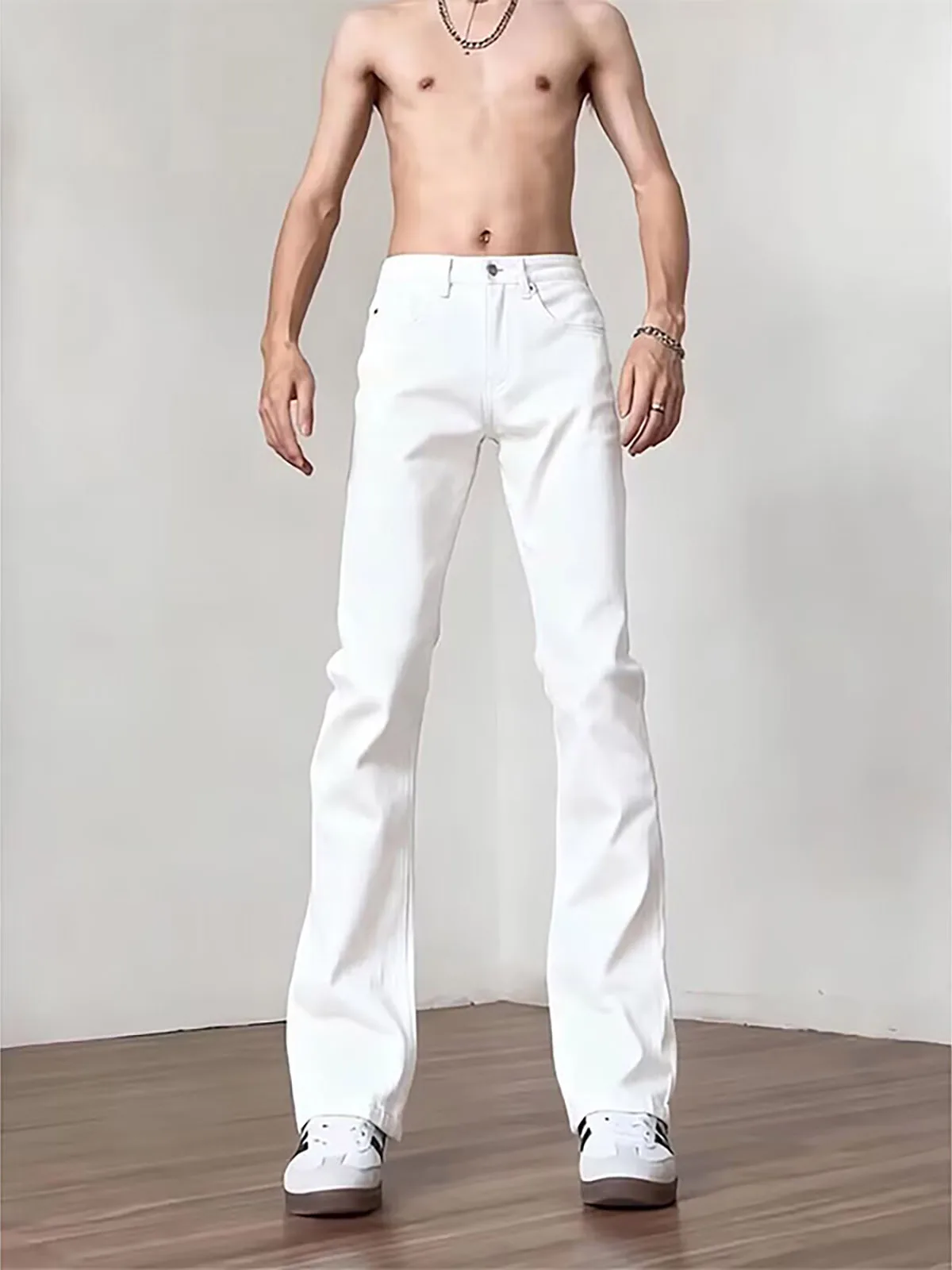 Slim Fit Straight Leg Jeans Men's Spring Cleanfit Leg Lengthening Narrow Version Leaf Blade Knife Jeans Youth Casual Denim