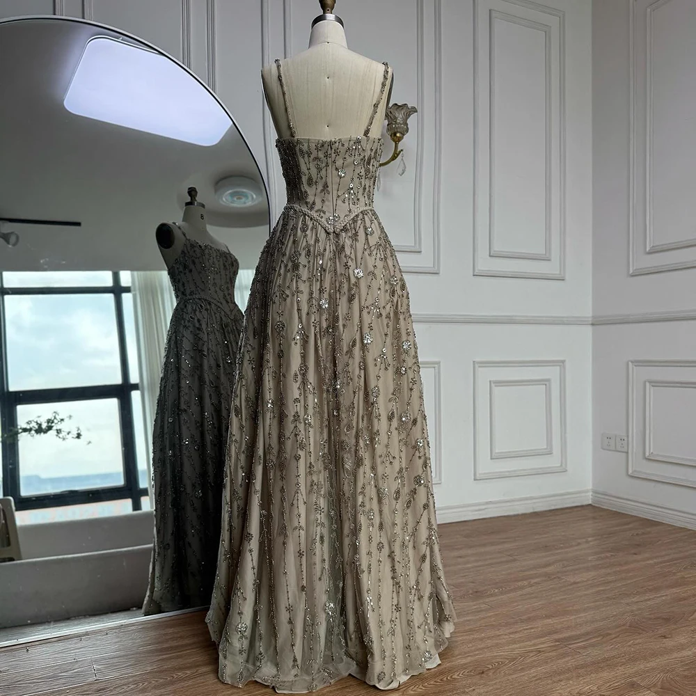 Luxury Designer Sage Green Arabic Evening Dresses Gowns for Women Wedding Party LA72805 Serene Hill Customized 2025
