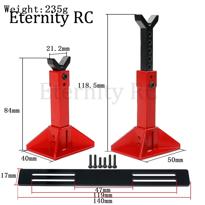 Metal Height Adjustable Jack Stand for 1/8 1/10 RC Crawler Axial SCX10 Traxxas TRX4 D90 - Simulation Car Holder Decoration