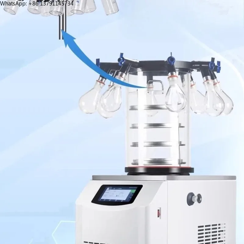 Deposit Fruit and Vegetable Food Freeze Dryer Fruit Soil Freeze Dryer Multi-manifold Bottle Cap Clamping Vacuum Freeze Dryer
