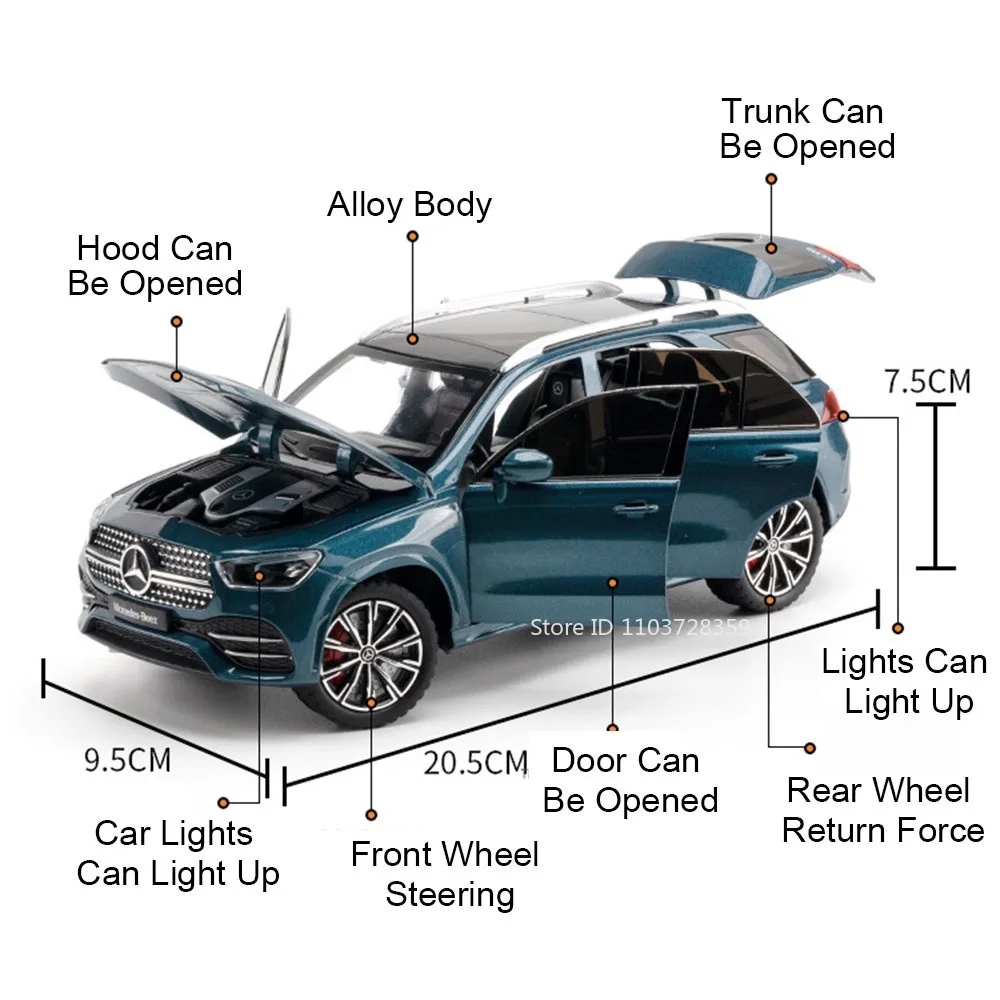 1:24 GLE350 E300L لعبة مجسمة سيارات سبيكة دييكاست نماذج مصغرة ضوء الصوت امتصاص الصدمات الأبواب مفتوحة التراجع هدايا الاطفال #3