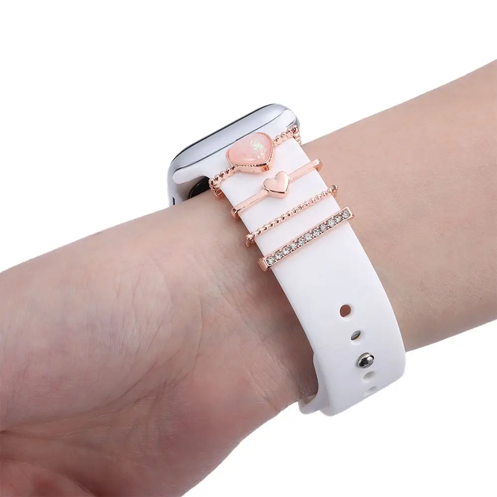 Smart Watch Strap Trim Rings, 4-Piece Metal Decorative Charm Set description 11