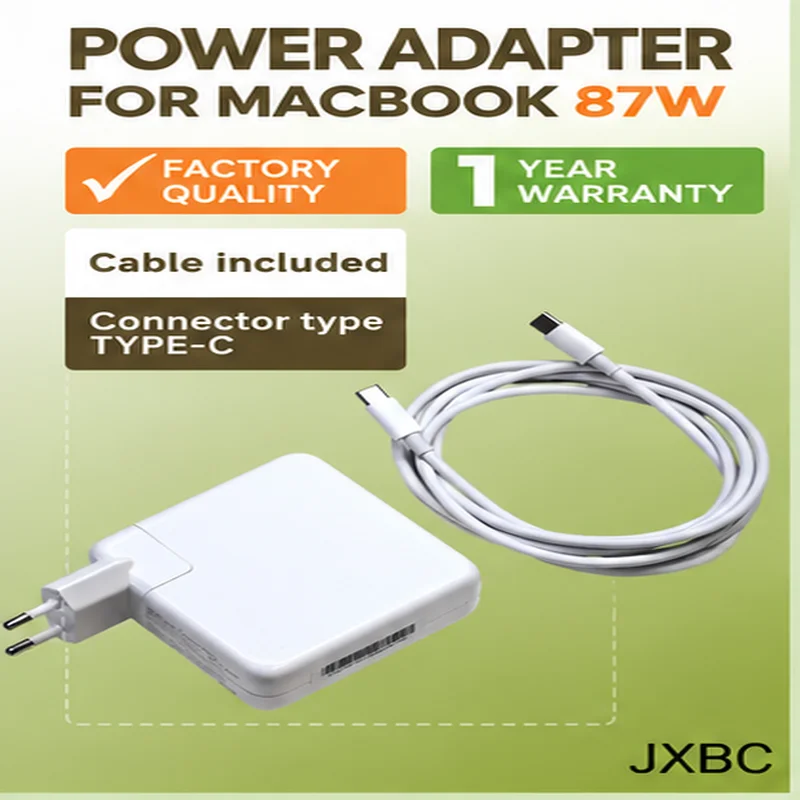 MacBook Type-C PD Charger / 87W USB-C Power Adapter, 20V 4.0A Charging Block for MacBook Air, Compatible with MacBook Pro 15-inc