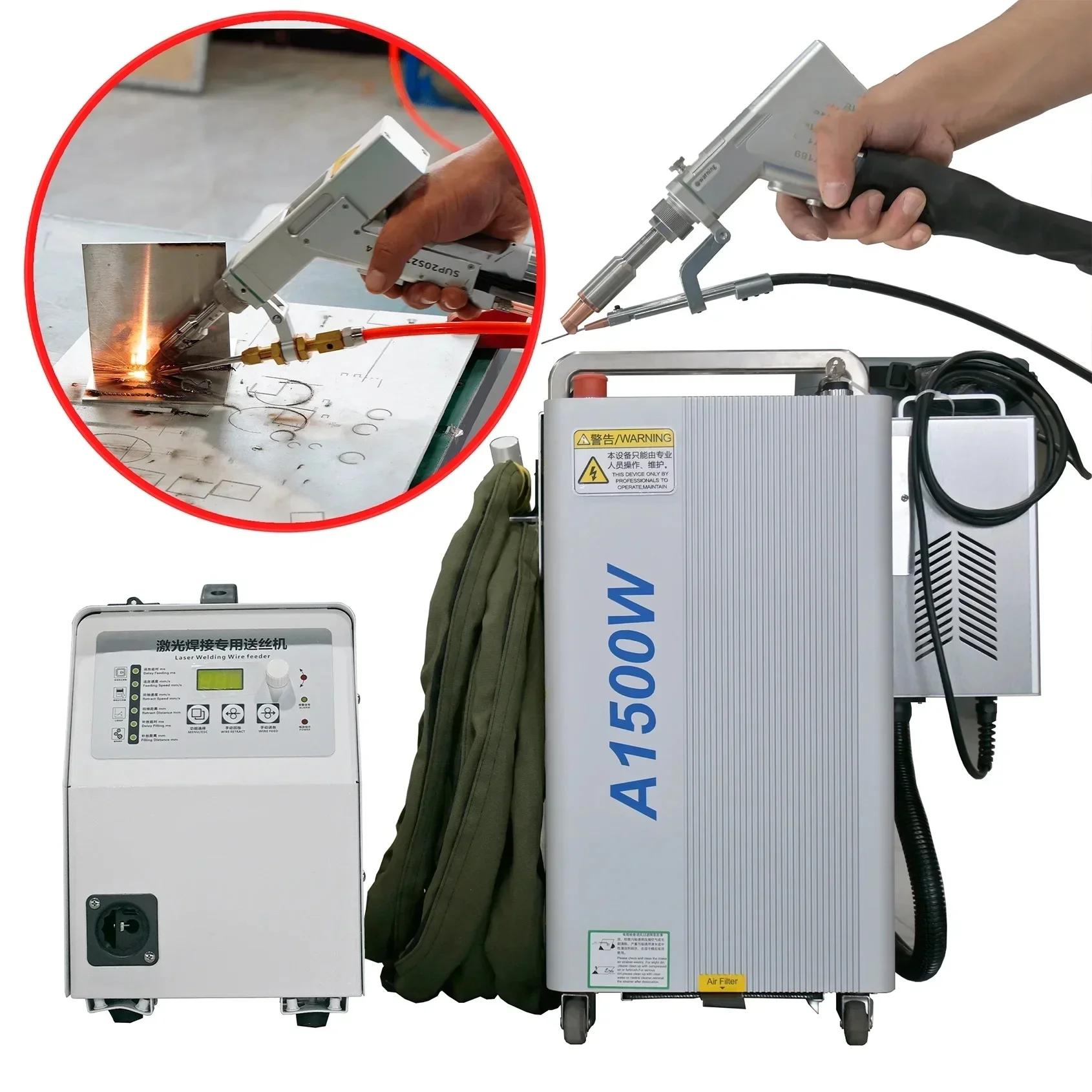 Soldador láser GW 1500watts air cooling laser welding machine handheld Carbon Stainless Steel Metal Soldering Repairing Lazer