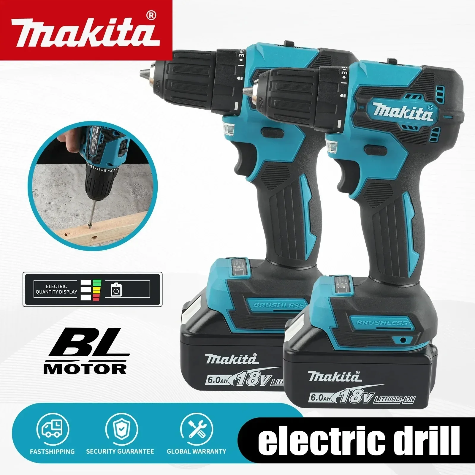 

Makita Original DDF487 Аккумуляторная дрель Бесщеточная электрическая ударная отвертка 18 В Перезаряжаемый электроинструмент