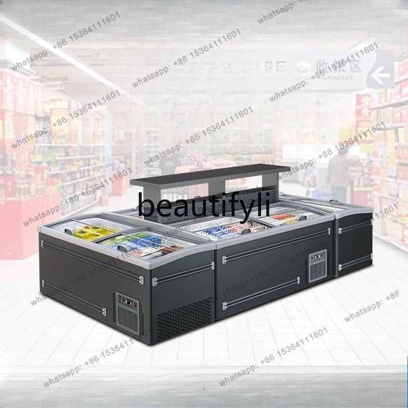 

Горизонтальная морозильная камера большой емкости Комбинированная островная морозильная камера Коммерческий холодильник Морозильная камера Витрина