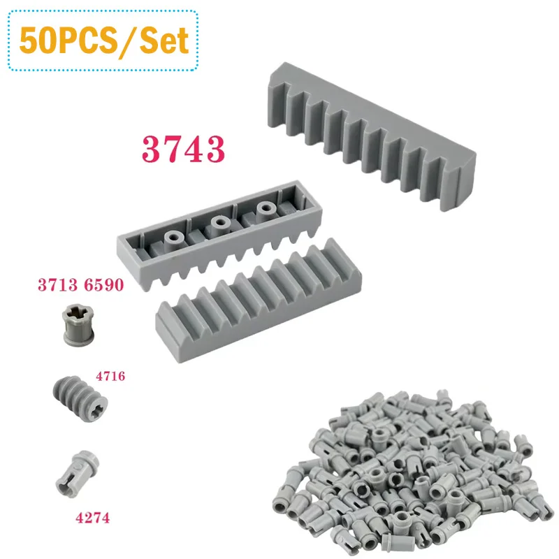 50PCS/Set 6590 Plastic Technology Building Blocks Parts 3743/4274/4716 Assembly DIY Toys MOC Bricks Replacement Accessories