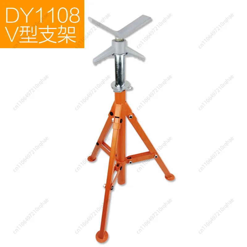 Suporte de tubo tipo V resistente, suporte de tubo de tripé telescópico, estrutura de suporte de tubo de rolo para uso industrial