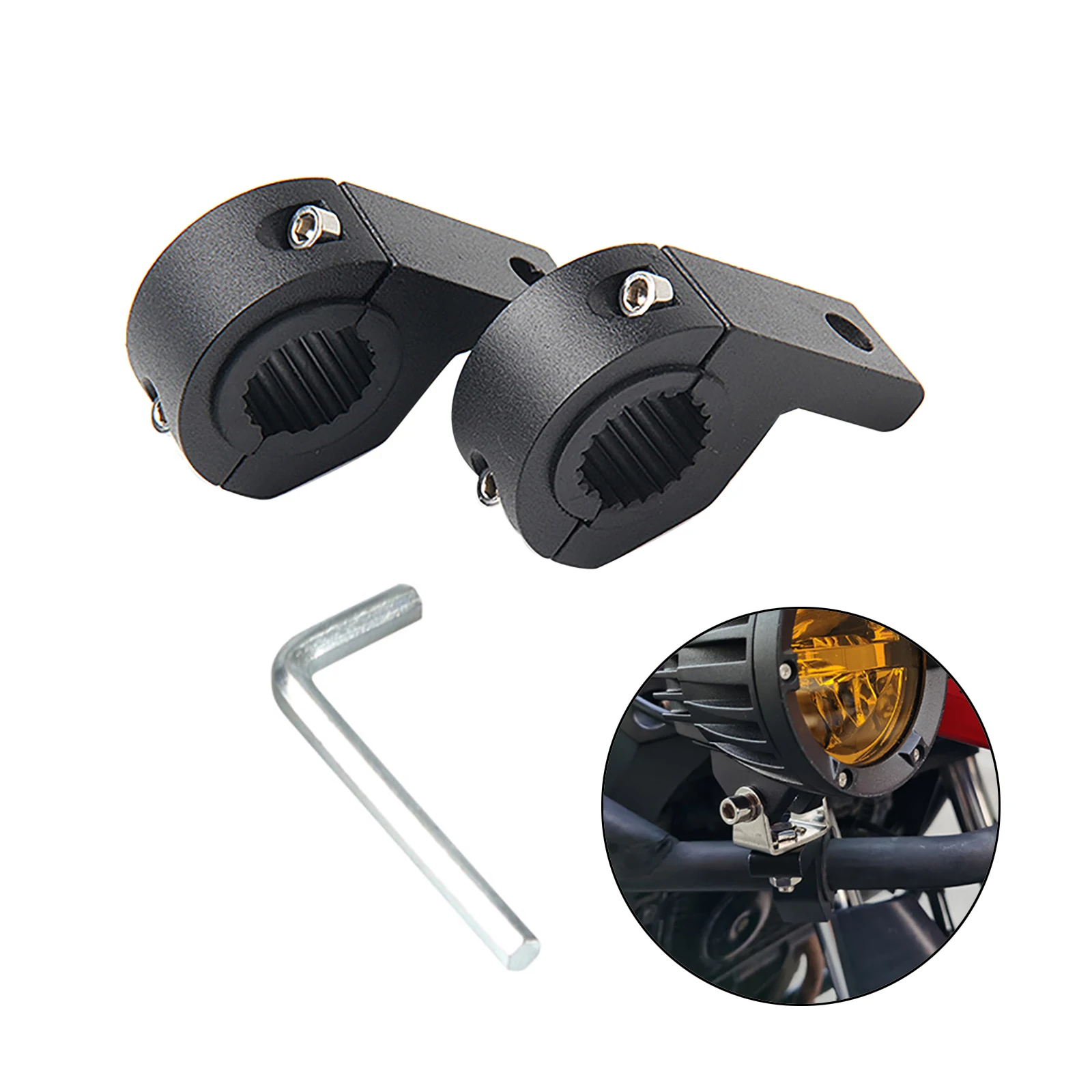 2Pcs Motorcycle Headlight Spot Light Bracket Mount Fog Tube Fork Clamp Holder Spotlight Metal Bracket For Motorcycle Accessories