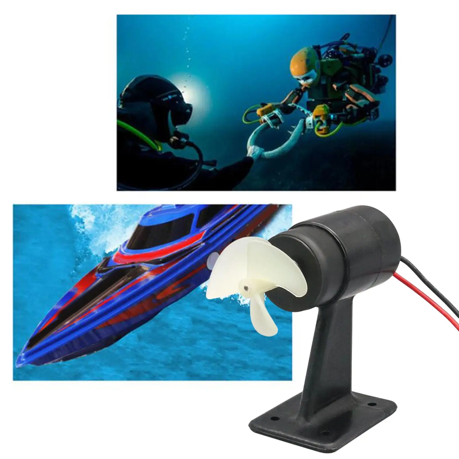 12/24V Jetboot Unterwasser 3-Blatt Propeller Motor-Motor Triebwerk für DIY RC Rov Roboter Köder Boot U-Boot Zubehör