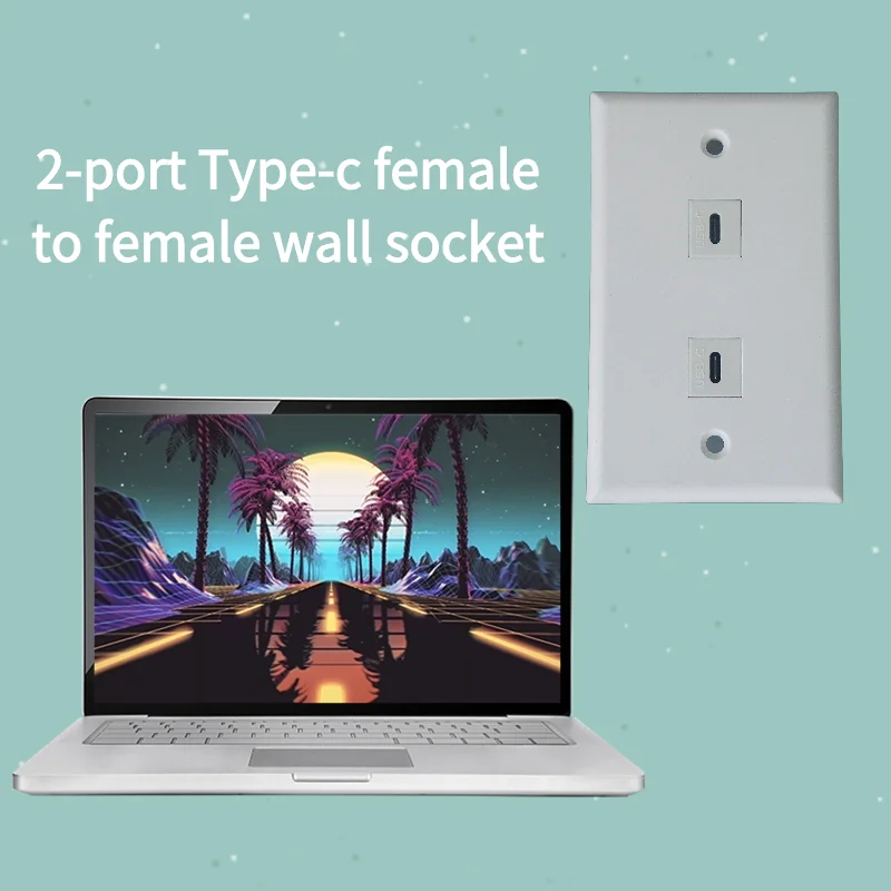 

5-piece 1-port Type-c USB 3.1 female to female wall socket