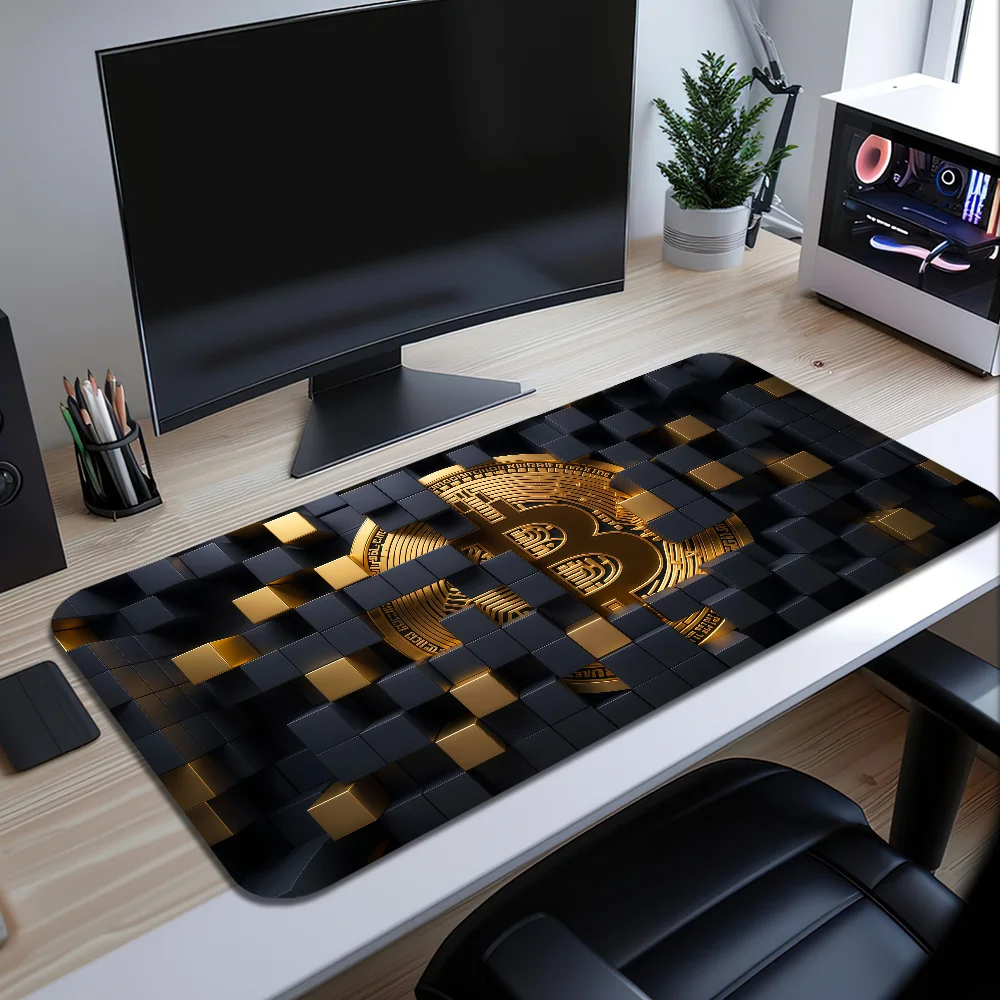 Logo B-Bitcoin money Mouse Pad Large Desk Mat Keyboard Ergonomic Office Rubber Game PC Non-slip Anti-fray Home Custom Best Price