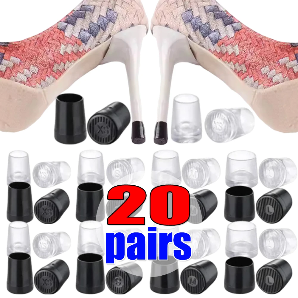 2-20pairs Round Heel Protector Stoppers Antislip High Heeler Bridal Stiletto Dancing Wear-resistant Shoe Cover Shock-absorbing