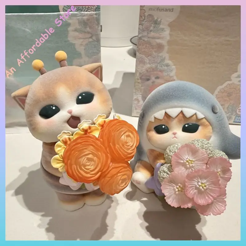 Bandai Mofamofy Healing Cat Figurine - Cute Bee Cat & Shark Cat Display Models Collectible Toys And Hobbies Action Figures