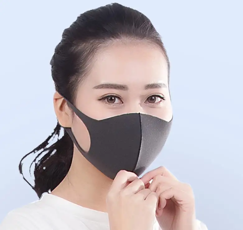 

4pcs sponge mask female fashionable thin face mask female v face male personality sun block black breathable in summer