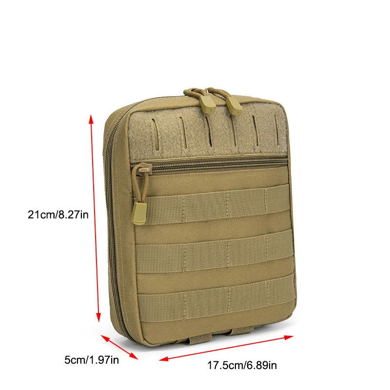 Outdoor MOLLE Pouch Tactical Admin Pouch Belt EDC Medical EMT Emergency Pack Zippered Utility Waist Pack With PVC Patches