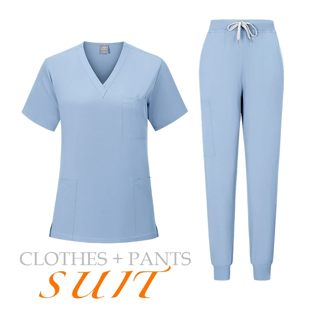 Unisex Medizinische Uniformen Männer Frauen Pflege Kleidung Schönheit Kostüm Krankenschwester Scrubs Sets Arzt Zahnarzt Arbeitskleidung Klinische Tops Hosen