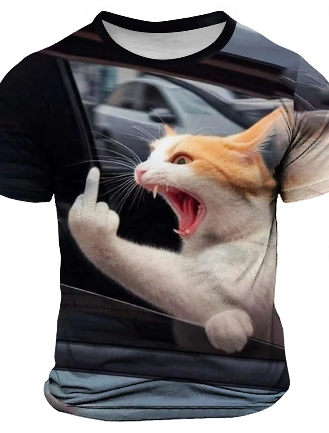 Męska koszulka z krótkim rękawem Animal Funny T Shirt 3D Print O-Neck Shirts Exaggerated Designer Party Summer Casual Clothing Apparel