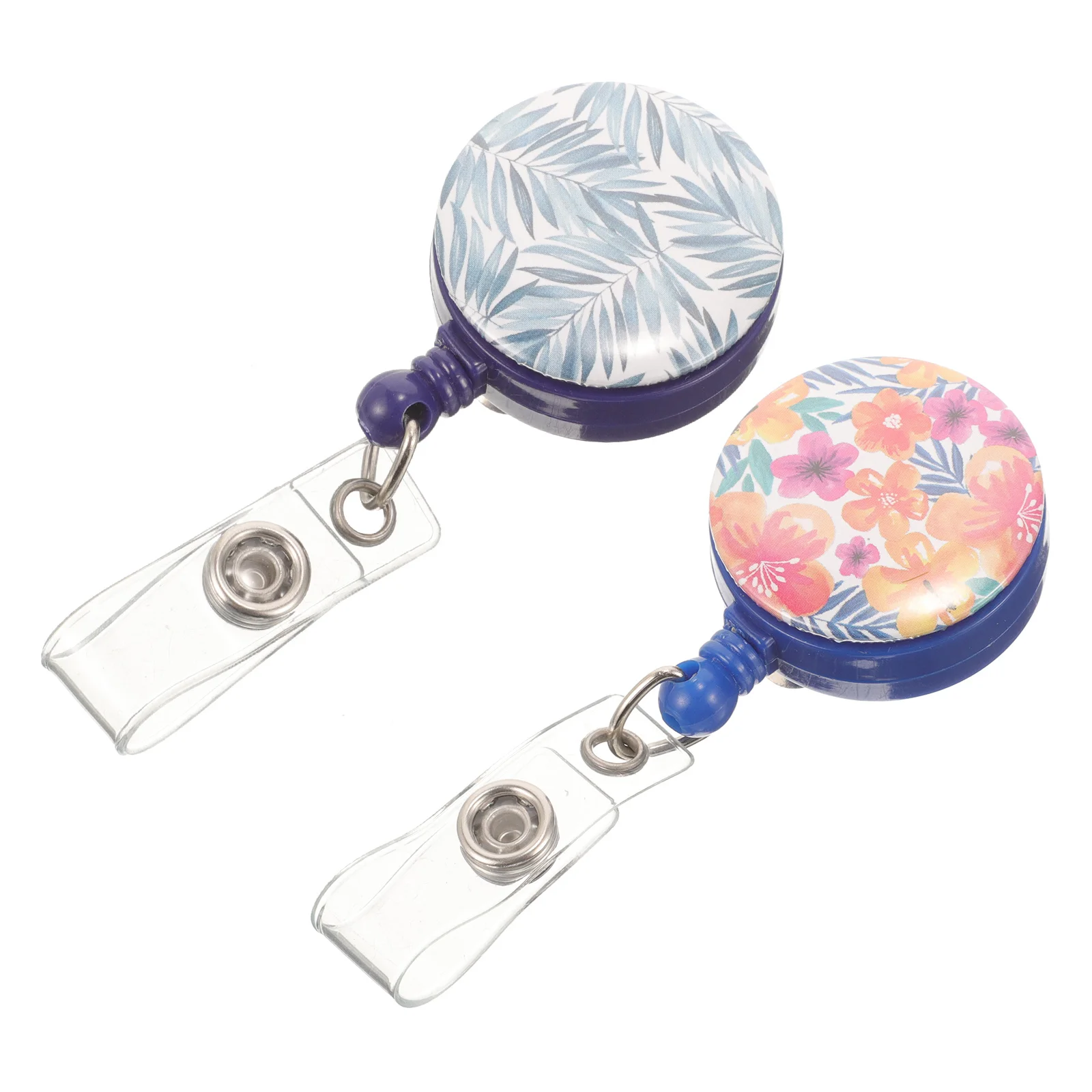 

2 Pcs Chest Buckle Badge Clips Retractable Holders Reel Nurse Making Supplies Abs Name