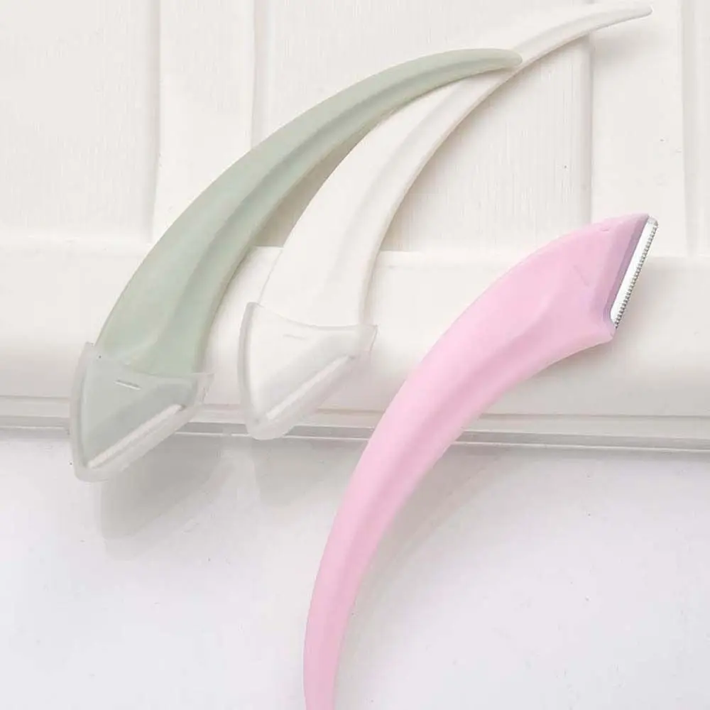 Gebogener mondförmiger gebogener Augenbrauenschneider, Gesichtshaarrasierer, Kratzschutz, gebogener Augenbrauenformer, Rasierer, ABS-Edelstahl