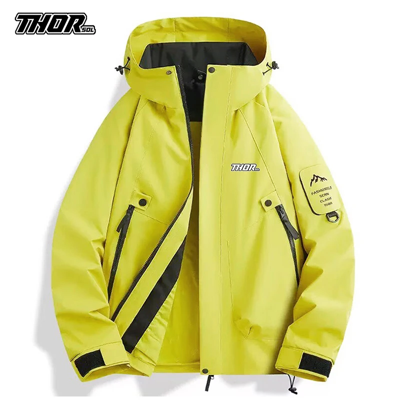 

THORSOL Cycling Raincoat Hooded Jacket Waterproof MTB Coat Trekking Men Woman Outdoor Sports Bike Clothes Chaquetas Impermeables