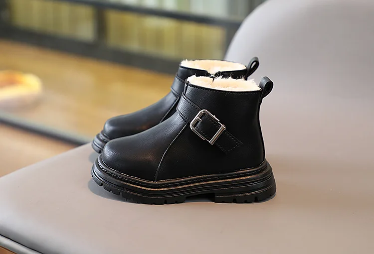 Winterstiefel für Mädchen, neue Mode, knöchelhohe Stiefel, wärmend, mit Kaschmirfutter, Kinderstiefel, rutschfeste Outdoor-Schuhe für Kleinkinder und Schüler. – Detail 9