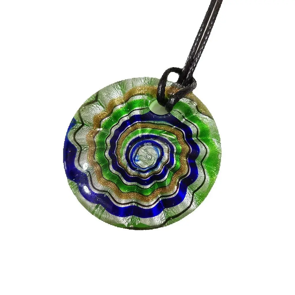 6pcs Rotating Lollipop Patterned Glass Pendant Necklace Set Fashionable Women's Jewelry Beads Outfit Accessory