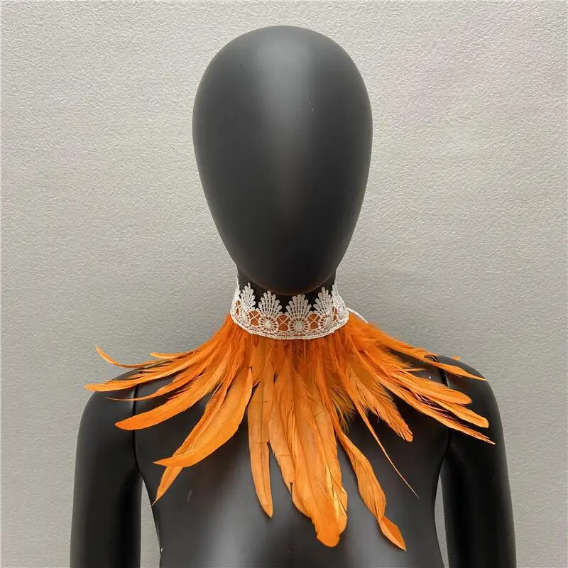 Halloween weißen Schal y2k Pelz Schal Kleid Cape Neck Schals Frau Cosplay Snood Kinder Schals Gothic Style Hochzeits feier Schal – Detail 5