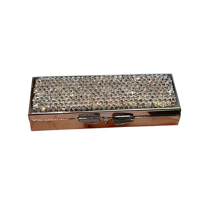 Diamond inlaid medicine box, portable sealed small mini packaging box, portable tablet compartment storage box