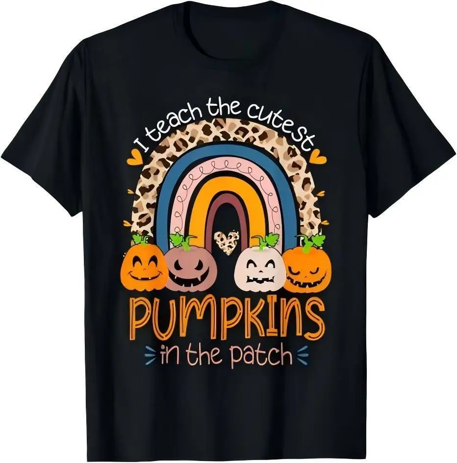 I Teach The Cutest Pumpkins In The Patch Teacher Leopard T-Shirt