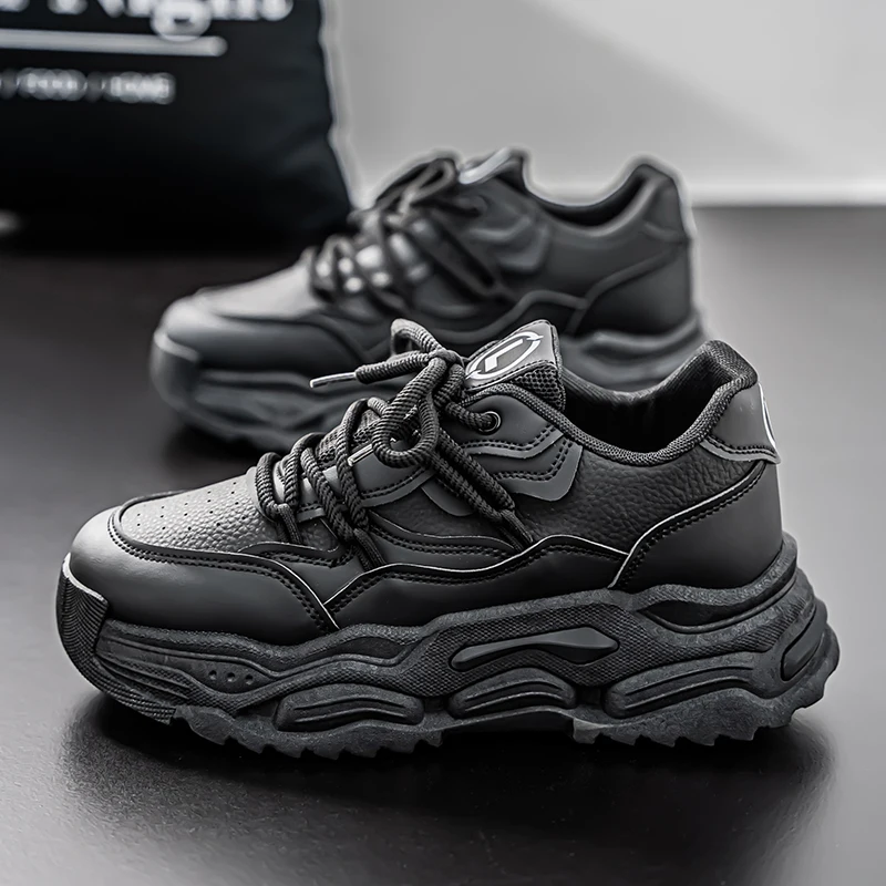 

New Model Men's Thick-Topped Retro Heightening Shoes Anti-Slip and Wear-resistant Leisure Running Shoes Zapatos Altos Hombre