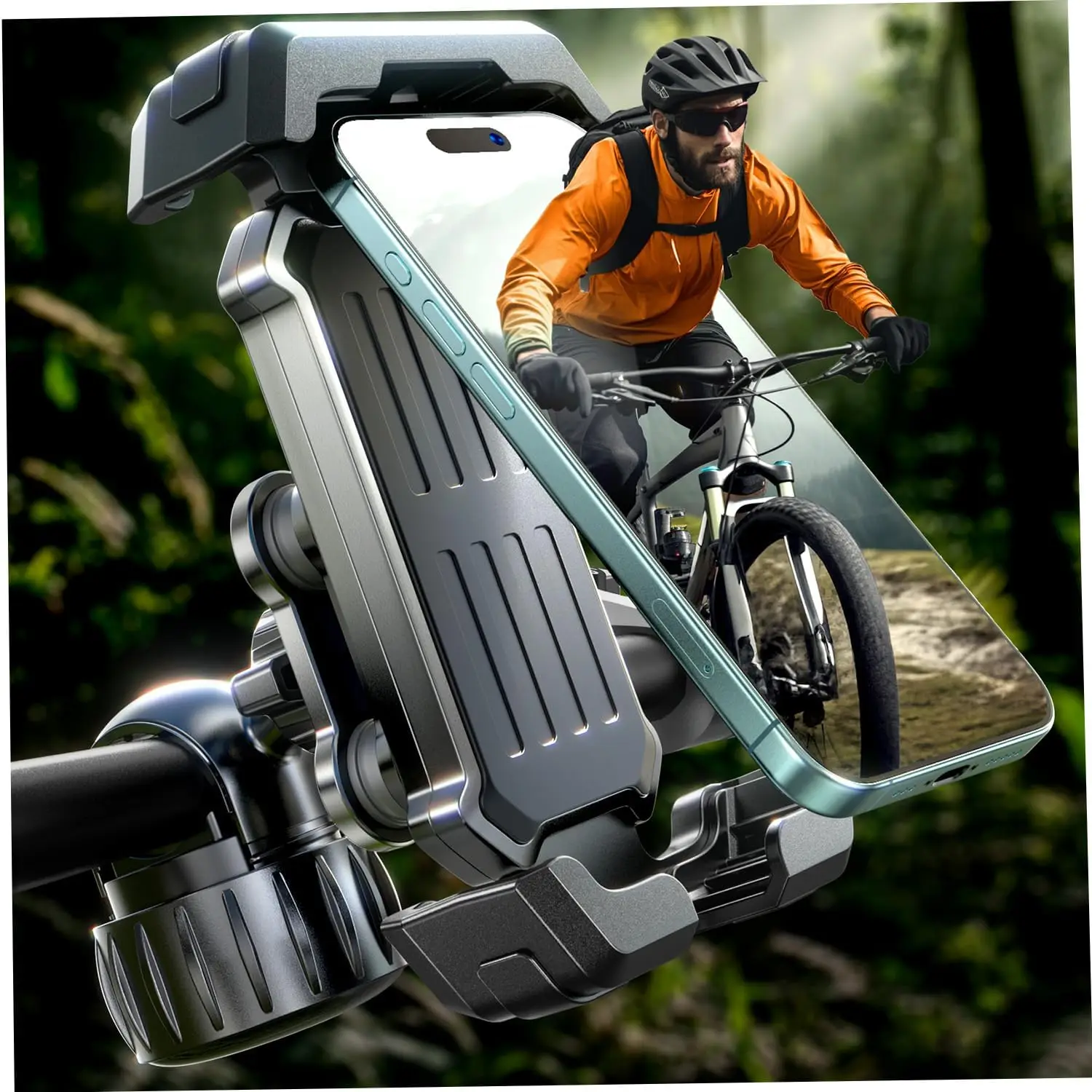 LISEN Mountain Bike Phone Holder Anti Vibration Upgrade Handlebar Motorcycle Bicycle Scooter Phone Mount for 4.7-7