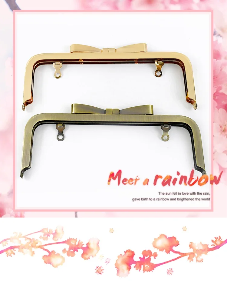 1-5Pcs Deepeel 20cm Metal Bag Handle Square Purse Frame Smooth Kiss Clasp with Screw Handbag Sewing Bracket Bags Accessories