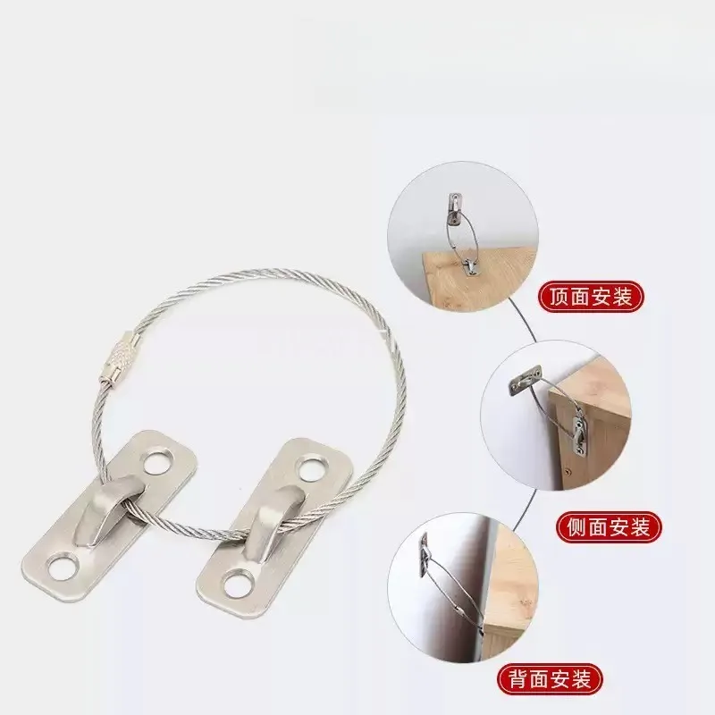 6/8 Set Stainless Steel Furniture Anti Tilt Set Dressing Bookshelf/cabinet Anti Fall Hardware Household Hardware Accessories
