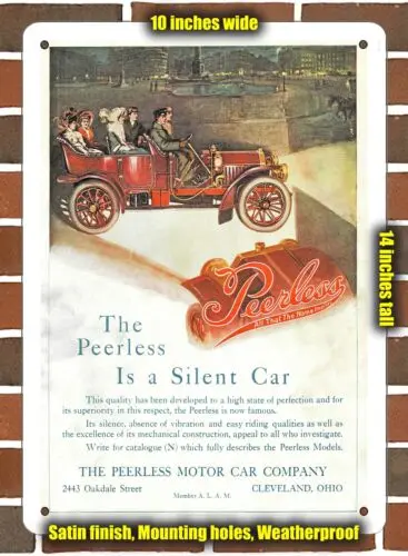 Metal Sign - 1908 Peerless Model 18 Roadster- 10x14 inches