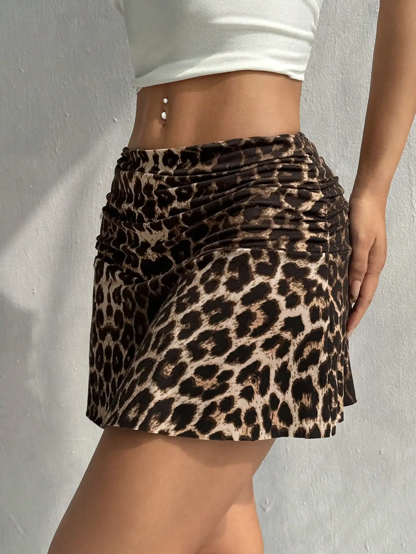 Jupes mi-longues décontractées à imprimé léopard, été européen et américain, automne et hiver
