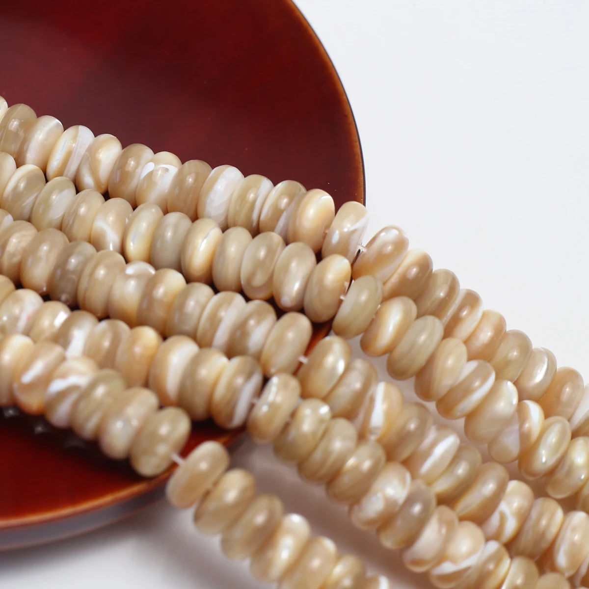 36cm 5x10mm Natural Shell Abacus Beads Flat Disc Seashell Loose Bead Strand for DIY Necklace Bracelet Jewelry Making Supplies