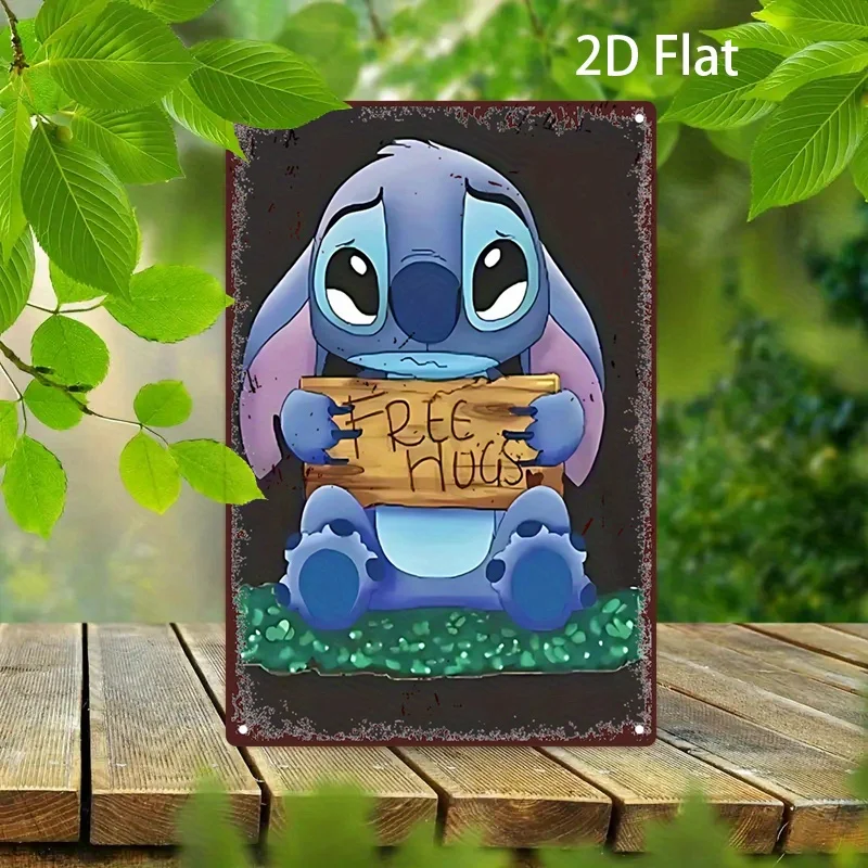 [مسطح [مسطح] لوحة فنية جدارية معدنية للعودة إلى المستقبل - لوحة ملصق فيلم ريترو مع علامة "العناق المجانية"، أزرق نابض بالحياة وأرجواني