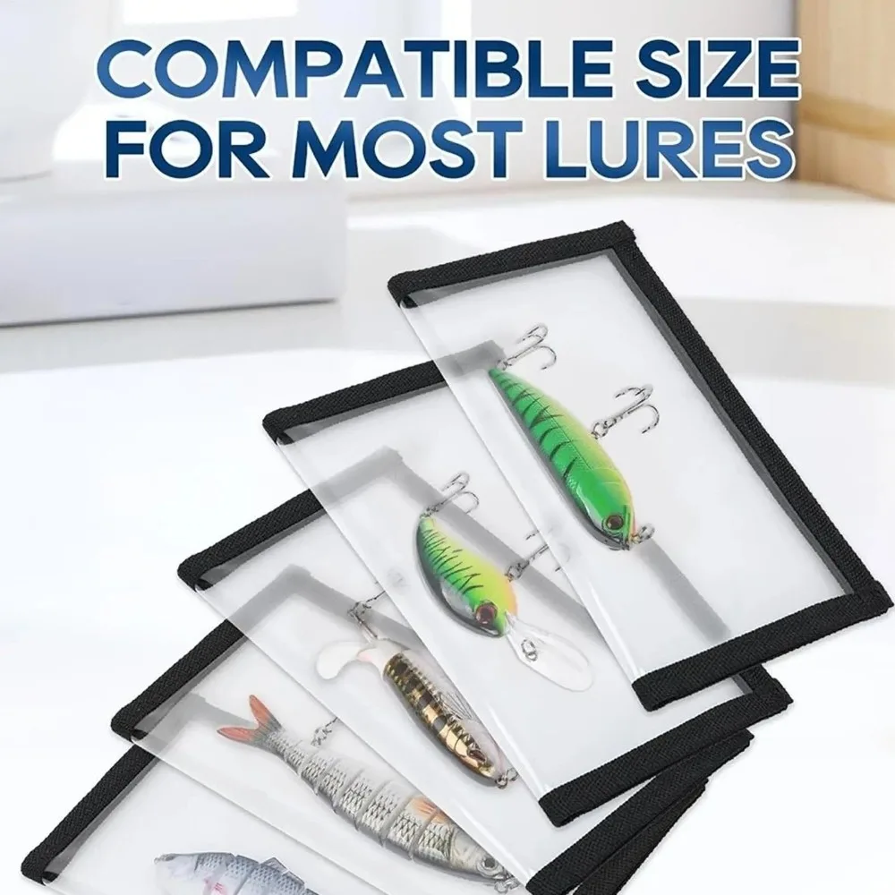 PVC Fishing Lure Cover Fishing Rod Hook Cover Fastener Tape Fishings Lure Wrap Fishing Accessories Storage Pouch