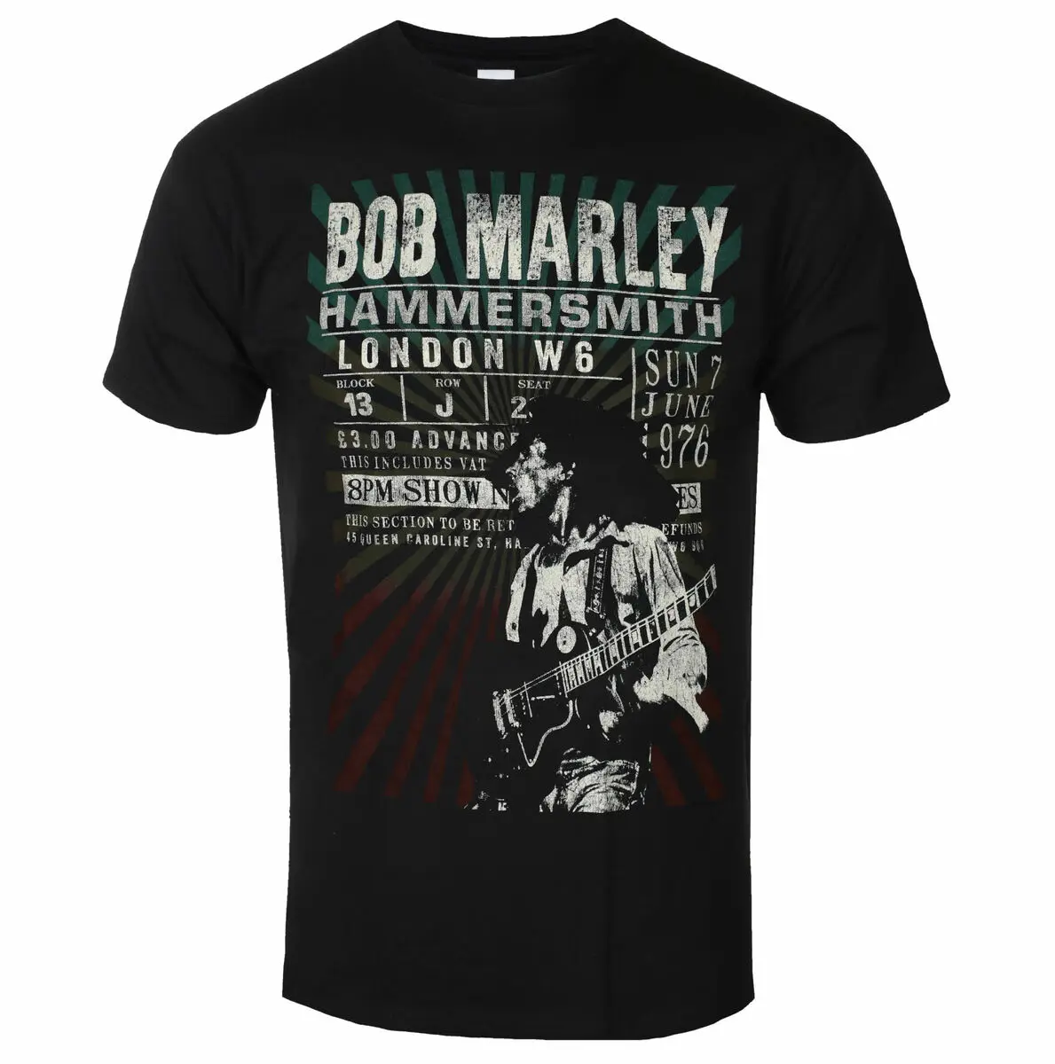 Camiseta Bob Marley Hammersmith '76 Unissex 100% Algodão, Camiseta de Gola Redonda, Estampa Vintage de Música Reggae para Homens e Mulheres