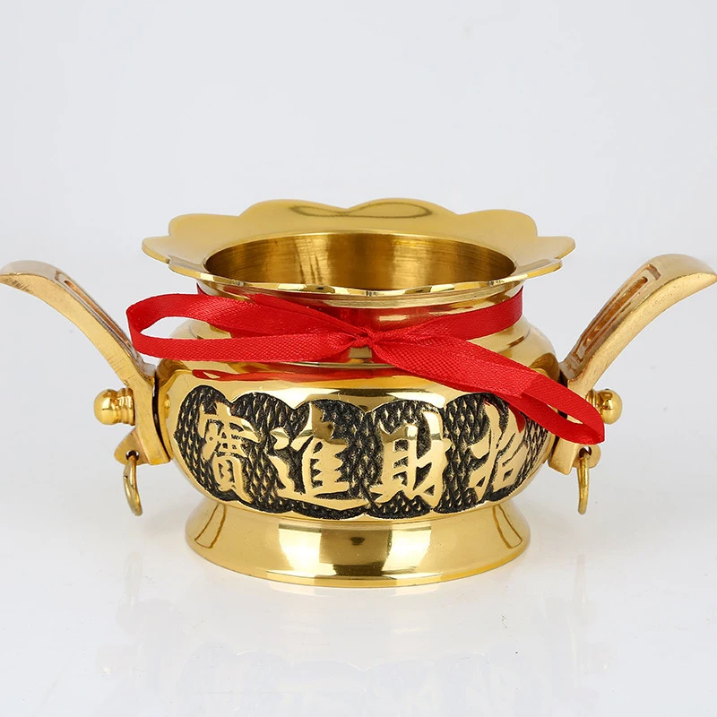 Buddhist items, temple supplies, for offering to Buddha, brass incense burner that fulfills all wishes, Bud
