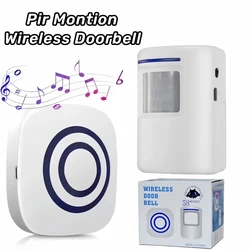 Wireless Doorbell PIR Infrared Sensor Motion Detector Home Alarm System Visitor Smart Prompt Door Bell Entry Security Protection