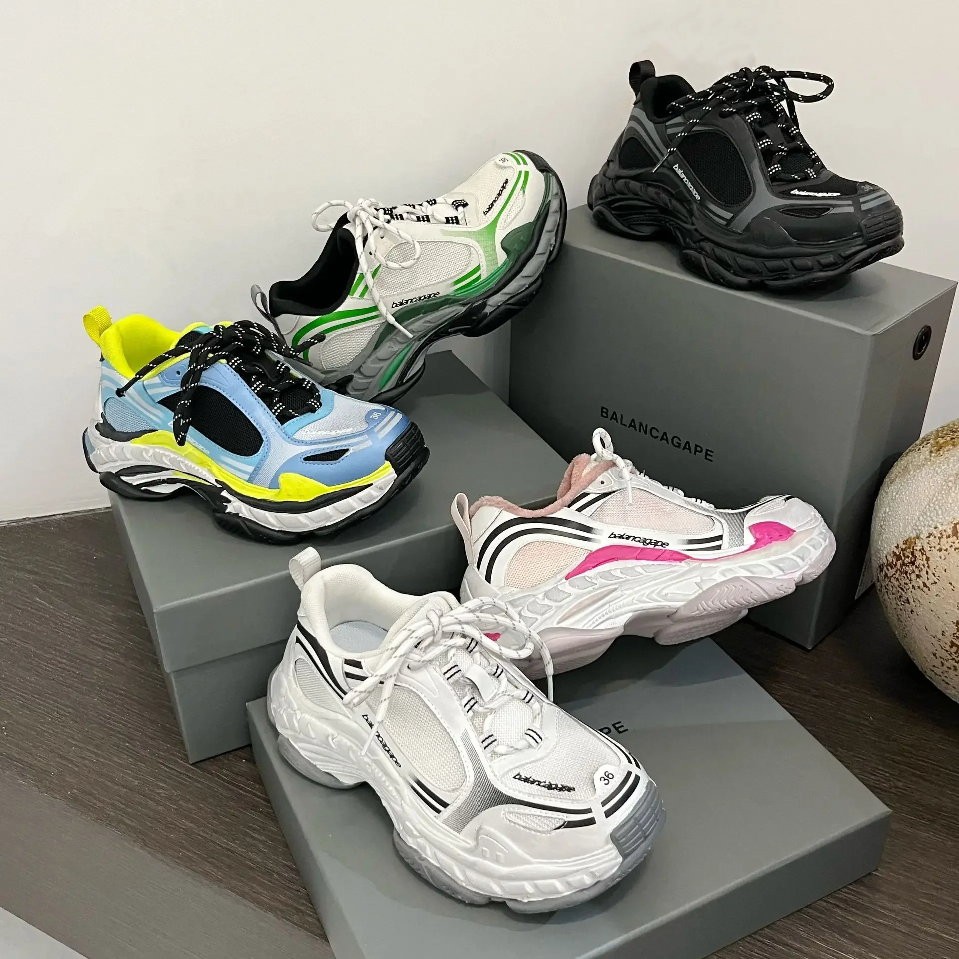 

Женская сетчатая обувь для папы в стиле ретро для взрослых и девочек на толстой подошве, нескользящая повседневная обувь для пары, спортивная обувь с цветными блоками