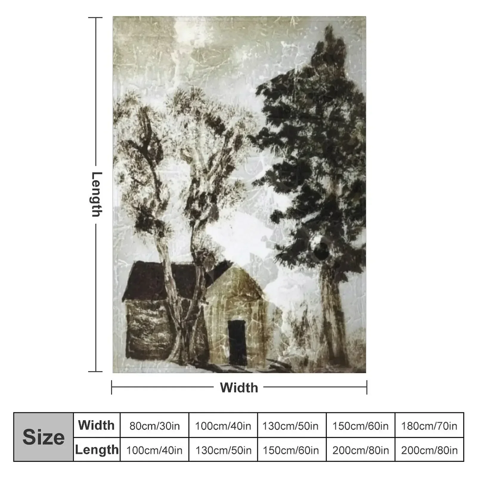 corncrib, two trees Throw Blanket couch cozy soft plush fuzzy picnic outdoor blanket