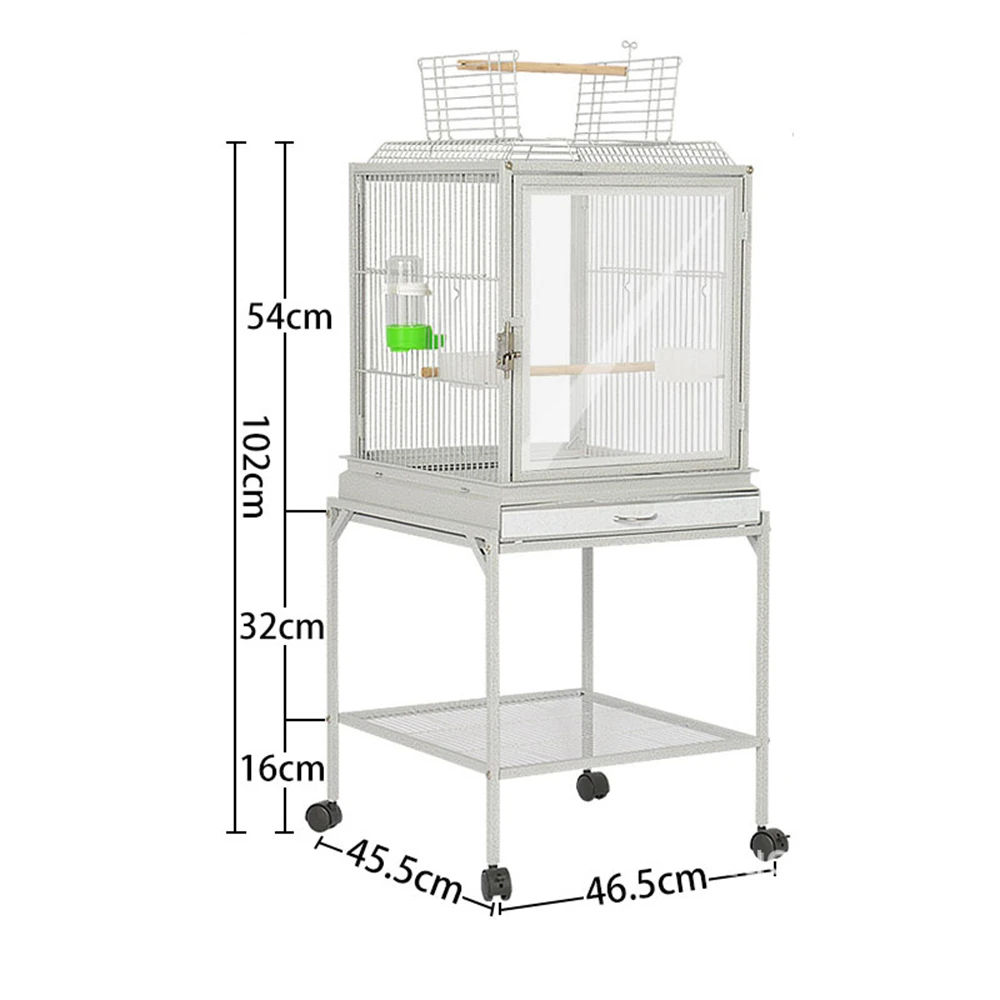 

Acrylic Transparent Bird Cage High-end Bird House Light Luxury Aluminum Alloy Bottom Pigeon Cage DWB010008